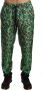 Dolce & Gabbana Green Peacock Print Skinny Trouser Pants Groen Heren - Thumbnail 1