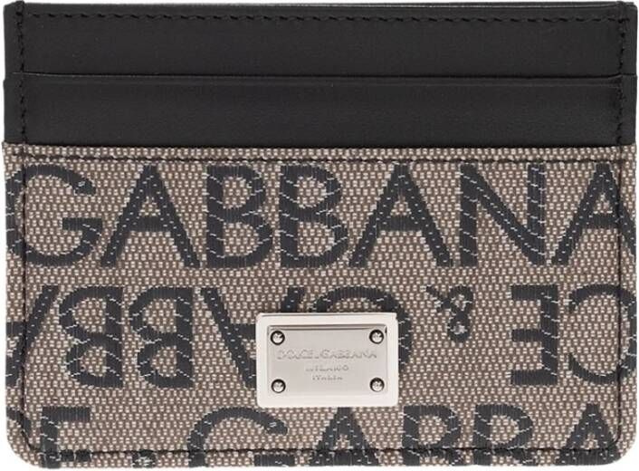 Dolce & Gabbana Grijze Logo Kaarthouder Portemonnee Black Heren