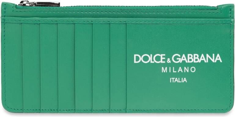 Dolce & Gabbana Groene Leren Creditcardhouder Green Heren