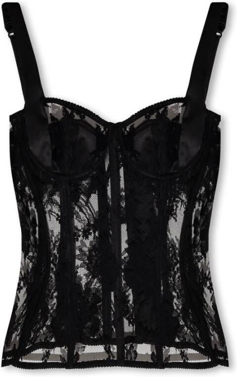 Dolce & Gabbana Kant lingerie korset Zwart Dames