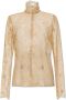 Dolce & Gabbana Beige Top met Geborduurde Details en Lange Mouwen Beige Dames - Thumbnail 1