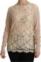 Dolce & Gabbana Kanten lange mouw top kasjmier blouse Beige Dames - Thumbnail 1