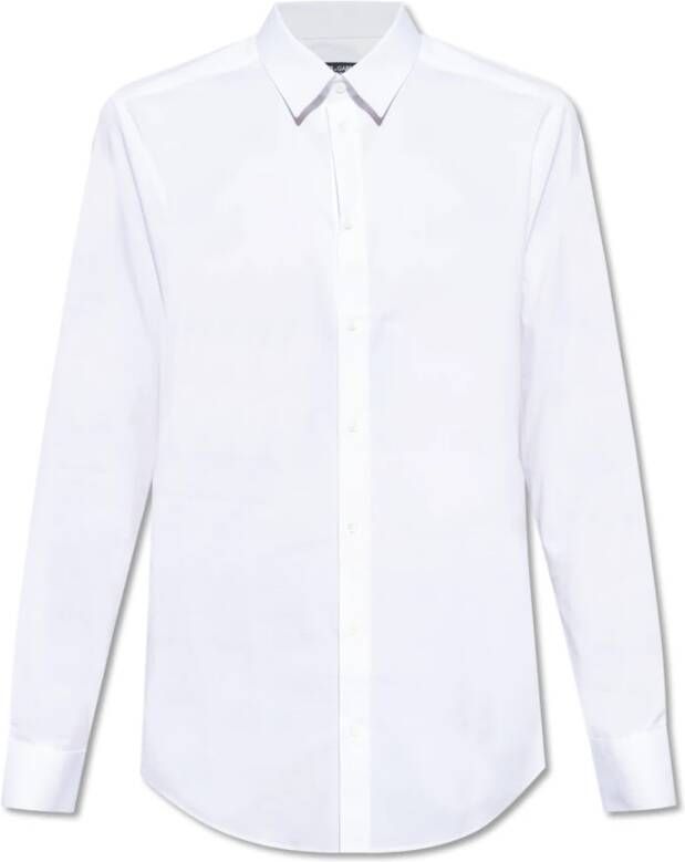 Dolce & Gabbana Witte Slim Fit Italiaanse Kraag Shirt White Heren