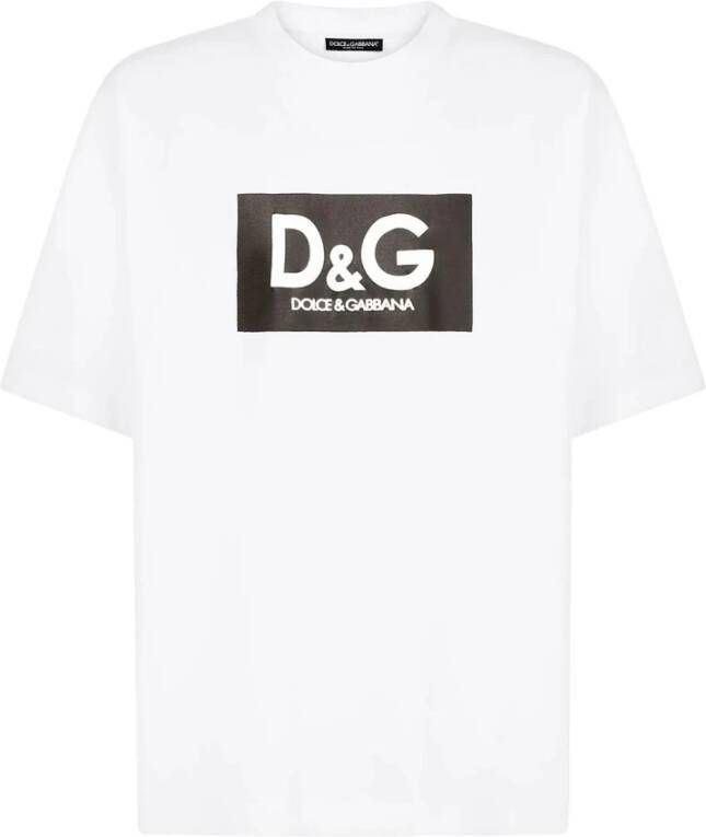 Dolce & Gabbana Katoenen t-shirt met DG-print Wit Heren