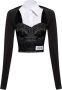 Dolce & Gabbana Gelaagde-Shirt Korset Top met Puntige Kraag Black Dames - Thumbnail 2