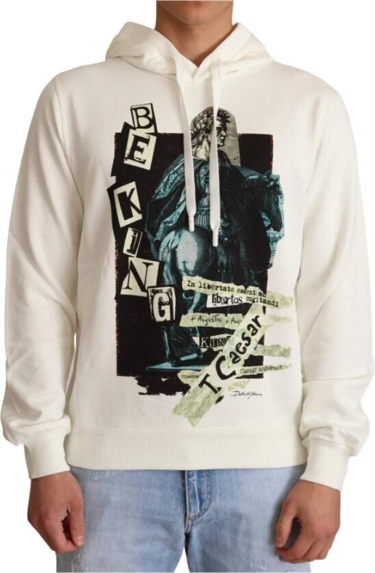 Dolce & Gabbana King Ceasar Hooded Sweater Wit Heren