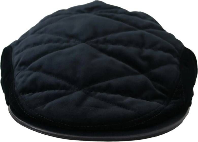 Dolce & Gabbana Blauwe Gewatteerde Newsboy Capello Katoenen Hoed Blue Heren