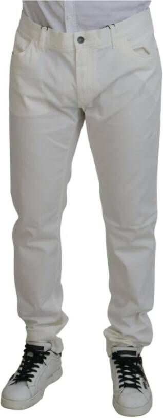 Dolce & Gabbana Witte Katoenen Stretch Klassieke Heren Denim Jeans White Heren