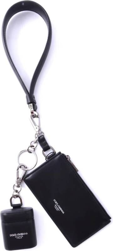 Dolce & Gabbana Kleine Leren Tas en Koptelefoonhoes voor Heren Zwart Heren