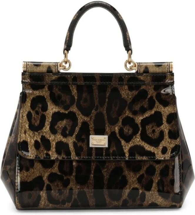 Dolce & Gabbana Leopard-print 'Sicily' Tote Bag Brown Dames