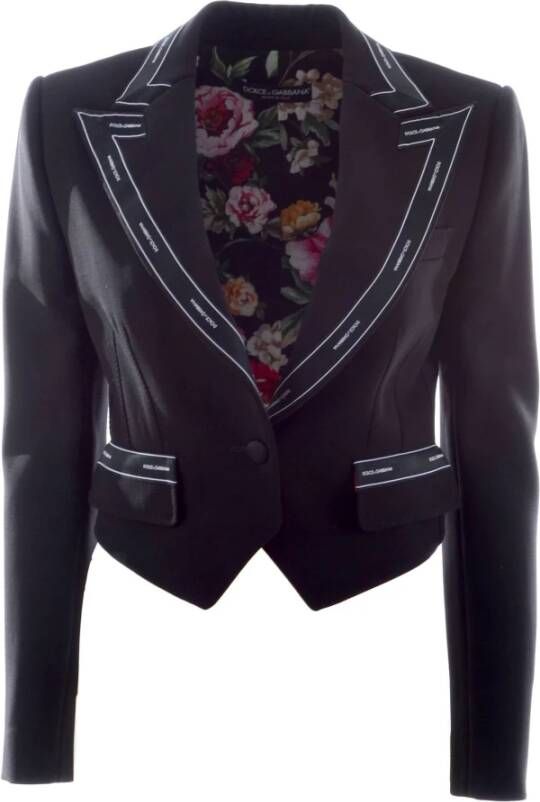 Dolce & Gabbana Korte blazer voor vrouwen Zwart Dames