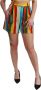 Dolce & Gabbana Multicolor Gestreepte Hoge Taille Mini Shorts Yellow Dames - Thumbnail 1