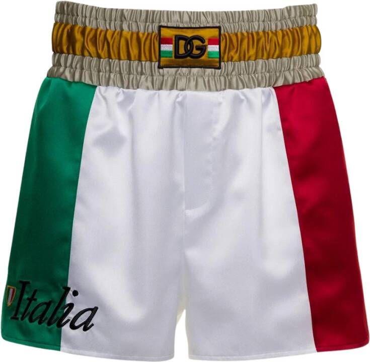 Dolce & Gabbana Italiaanse vlag shorts Laat je stijl zien White Heren