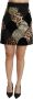 Dolce & Gabbana Multicolor Leopard Print High Waist Mini Skirt Zwart Dames - Thumbnail 1