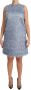 Dolce & Gabbana Metallic Fringe Mini Jurk Mouwloos ALine Blue Dames - Thumbnail 3