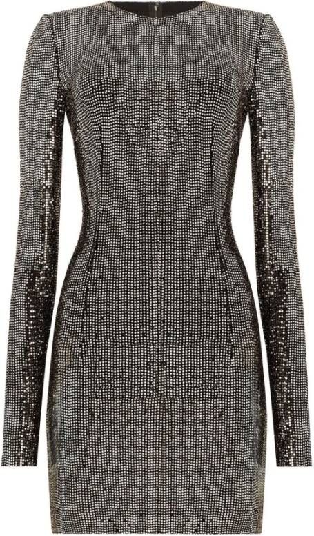 Dolce & Gabbana Korte metallic jurk Black Dames