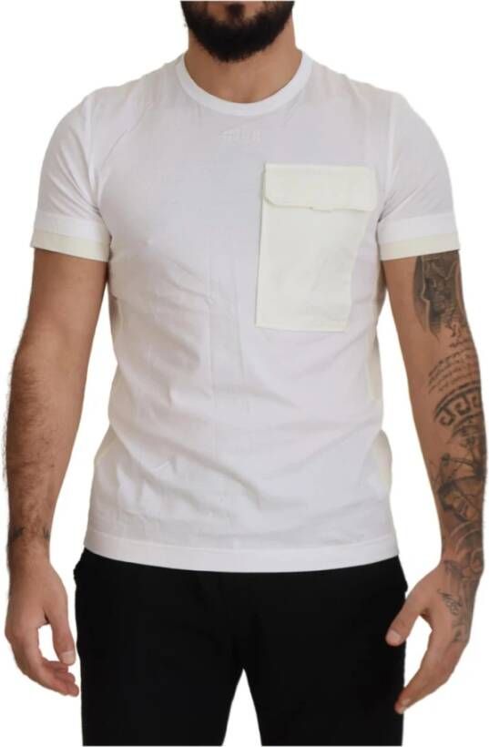 Dolce & Gabbana Witte T-shirt met klep zak en korte mouwen White Heren