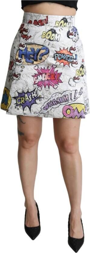 Dolce & Gabbana Speelse Cartoon Brocade Mini Rok Multicolor Dames