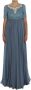Dolce & Gabbana Pre-owned Blue Silk Crystal Sheath Gown Ball Dress Blauw Dames - Thumbnail 1