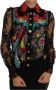 Dolce & Gabbana Bloemen kanten blouse met kristallen Black Dames - Thumbnail 1