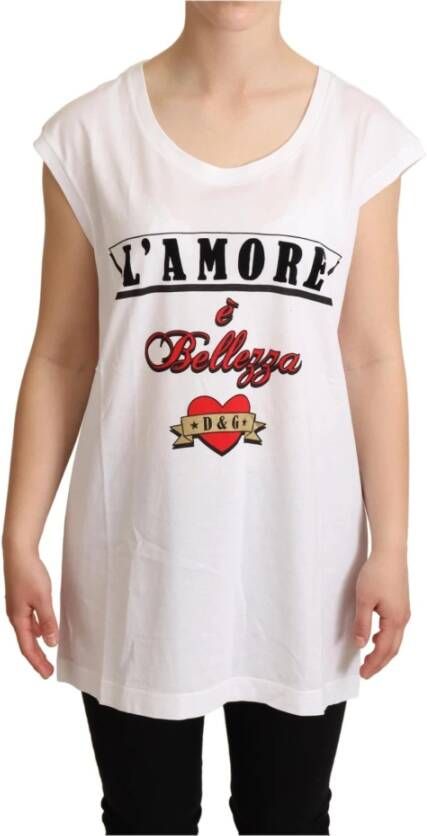 Dolce & Gabbana Lamore tanktop T-shirt Wit Dames