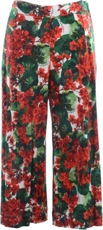 Dolce & Gabbana Lange bloemenbroek voor dames Rood Dames