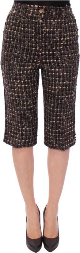 Dolce & Gabbana Wollen Blend Shorts met Ritssluiting Brown Dames
