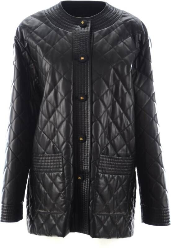 Dolce & Gabbana Leather Jackets Zwart Dames