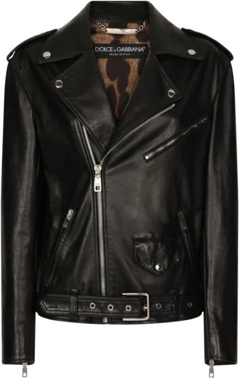 Dolce & Gabbana Leather Jackets Zwart Dames