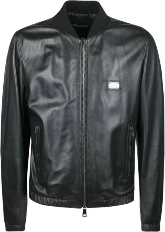 Dolce & Gabbana Leather Jackets Zwart Heren