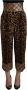 Dolce & Gabbana Bruine Luipaard Gouden Jacquard Hoge Taille Broek Brown Dames - Thumbnail 1