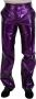Dolce & Gabbana Paarse Glanzende Straight Fit Broek Purple Heren - Thumbnail 1