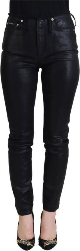 Dolce & Gabbana Leather Trousers Zwart Dames