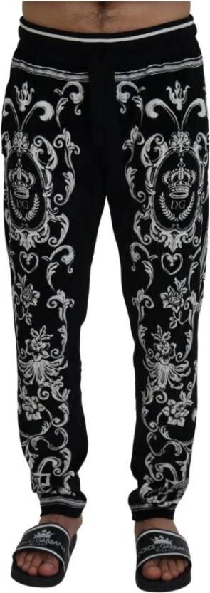 Dolce & Gabbana Zwarte Katoenen Heritage Sweatpants Black Heren