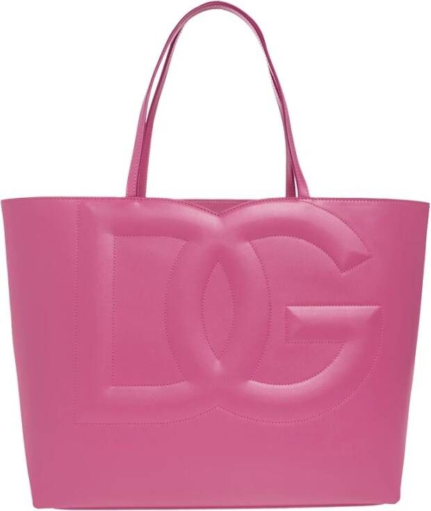 Dolce & Gabbana Lederen shopper tas Roze Dames