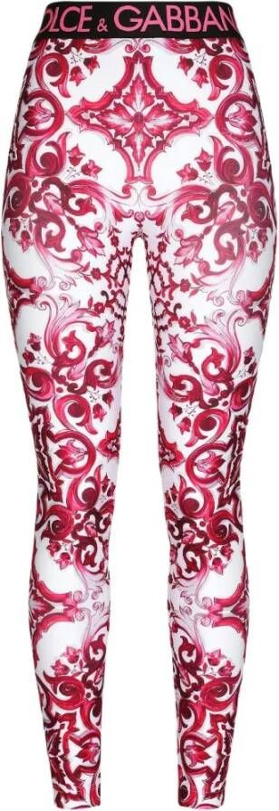 Dolce & Gabbana Fuchsia Stretch Leggings Pink Dames