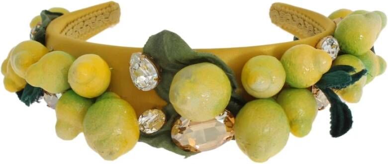Dolce & Gabbana Gele Citroenen Kristallen Diadeem Tiara Haarband Yellow Dames