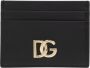 Dolce & Gabbana Stijlvolle Leren Kaarthouder met DG Metalen Plaat Black Dames - Thumbnail 1