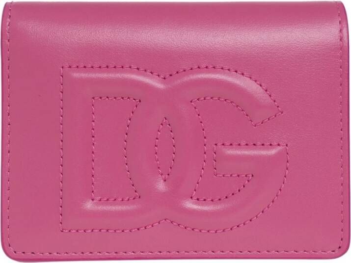 Dolce & Gabbana Roze Portemonnee met Knoopsluiting en Binnenzak met Rits Purple Dames