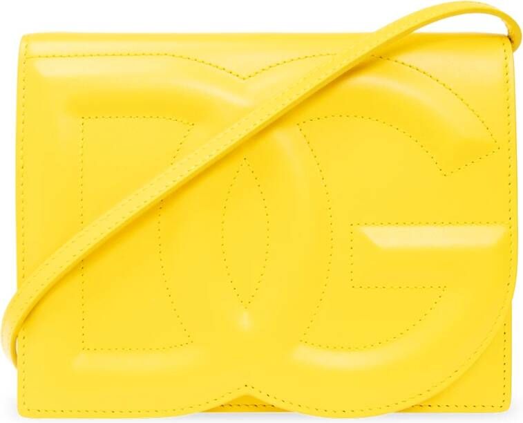Dolce & Gabbana DG Logo Leren Crossbody Tas Yellow Dames