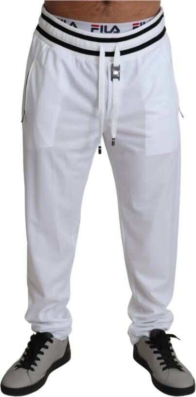 Dolce & Gabbana White Polyester Trousers D.n.a. Milano Pants Wit Heren