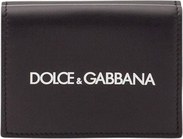 Dolce & Gabbana Premium Leren Bifold Portemonnee Black Heren