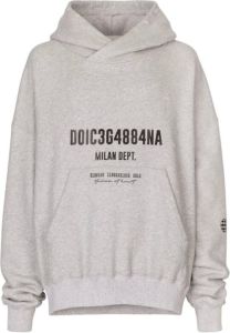 Dolce & Gabbana Logo-Print Katoenen Hoodie Grijs Heren