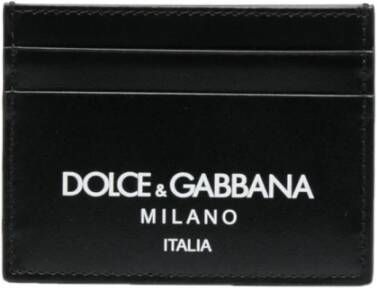Dolce & Gabbana Logo-Print Leren Kaarthouder Zwart Heren