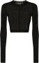 Dolce & Gabbana Zwarte Transparante Top met Lange Mouwen Black Dames - Thumbnail 1