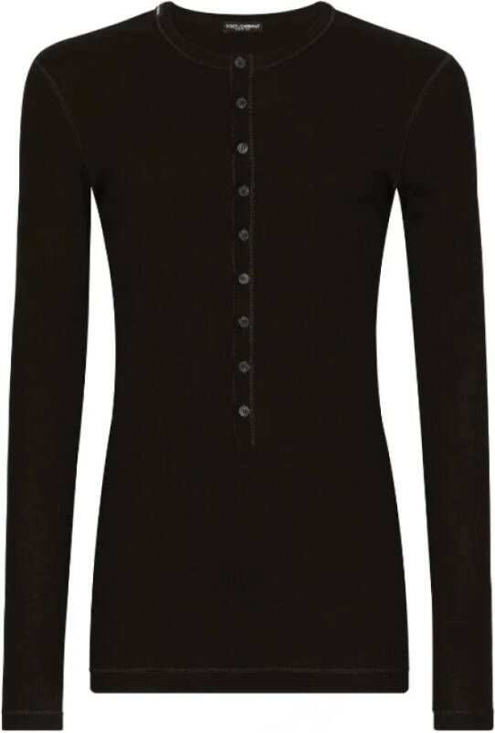 Dolce & Gabbana Long Sleeve Tops Zwart Heren