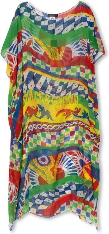 Dolce & Gabbana Kleurrijke losvallende zijden jurk Multicolor Dames