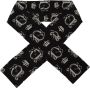 Dolce & Gabbana Zwarte DG Crown Print Zijden Sjaal Black Unisex - Thumbnail 1