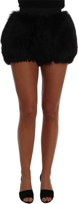 Dolce & Gabbana Luxe Zwarte Mini Shorts van Vossenbont Black Dames
