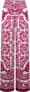 Dolce & Gabbana Majolica-print wijde broek Roze Dames